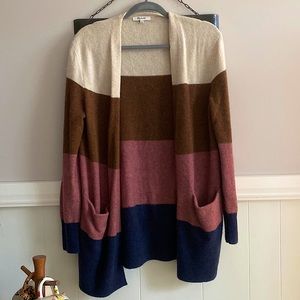 Madewell tricolor cardigan, size small, only worn twice, & super light & soft